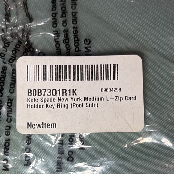 Kate Spade Poolside Swimmer Zip Card Holder Wallet Key Ring NWT - Picture 2 of 6